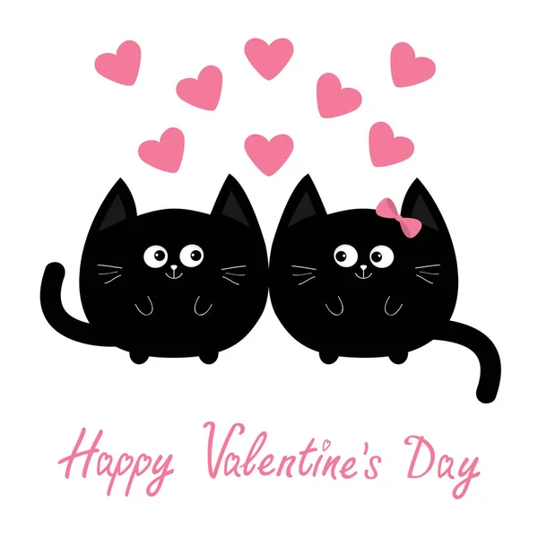 Black cats couple — Stock Vector