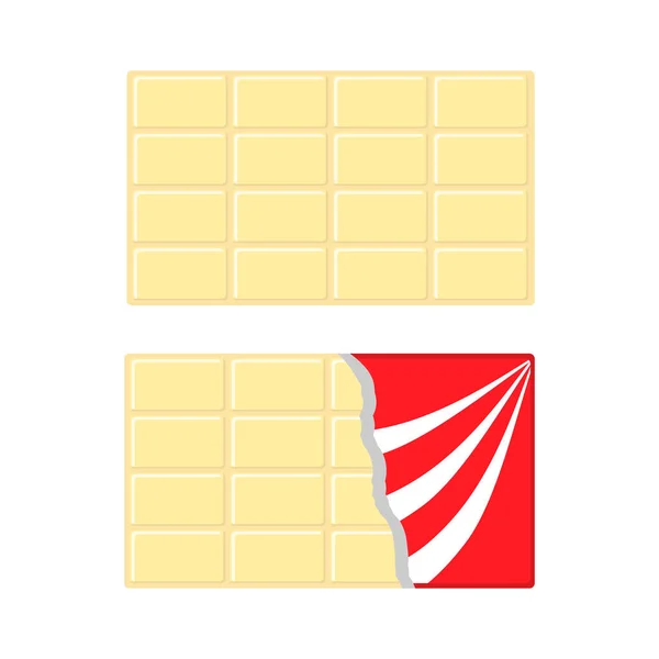 White chocolate bar icon set. — Stock Vector