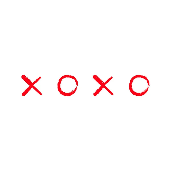 XOXO knuffels en kusjes teken — Stockvector