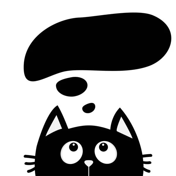 Кошка смотрит вверх на пузырь речи . — стоковый вектор
