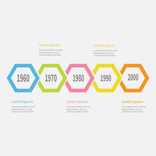 Infográfico da linha do tempo de cinco passos . —  Vetores de Stock