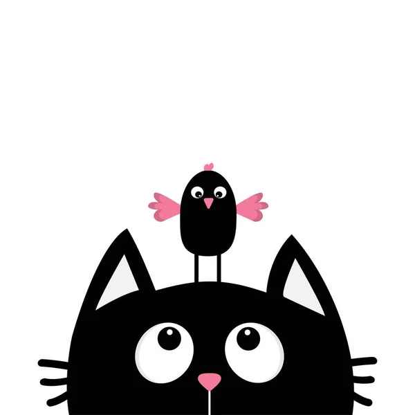 Black cat head silhouette — Stock Vector