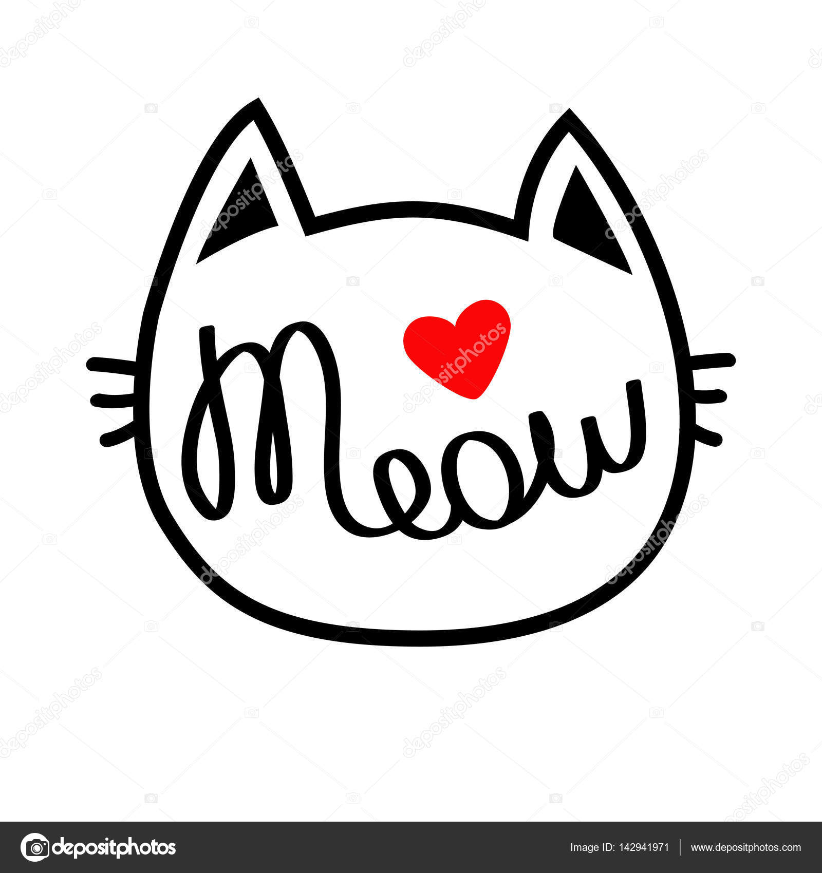 Tête De Chat Noir Image Vectorielle Worldofvector 142941971