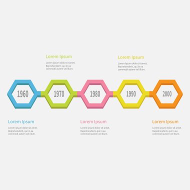 Zaman çizelgesi Infographic adım beş 