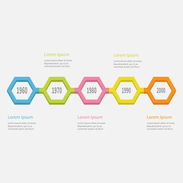 Infographie chronologique en cinq étapes — Image vectorielle