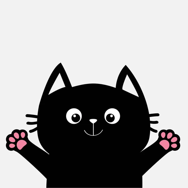 黒猫ハグの準備 — ストックベクタ