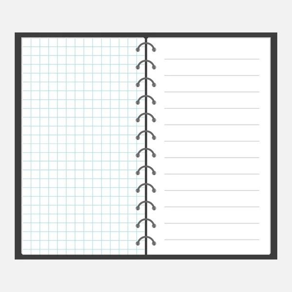 Cuaderno abierto con espiral — Vector de stock