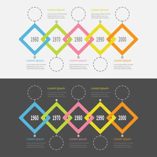 Beş adım zaman çizelgesi Infographic ayarla — Stok Vektör