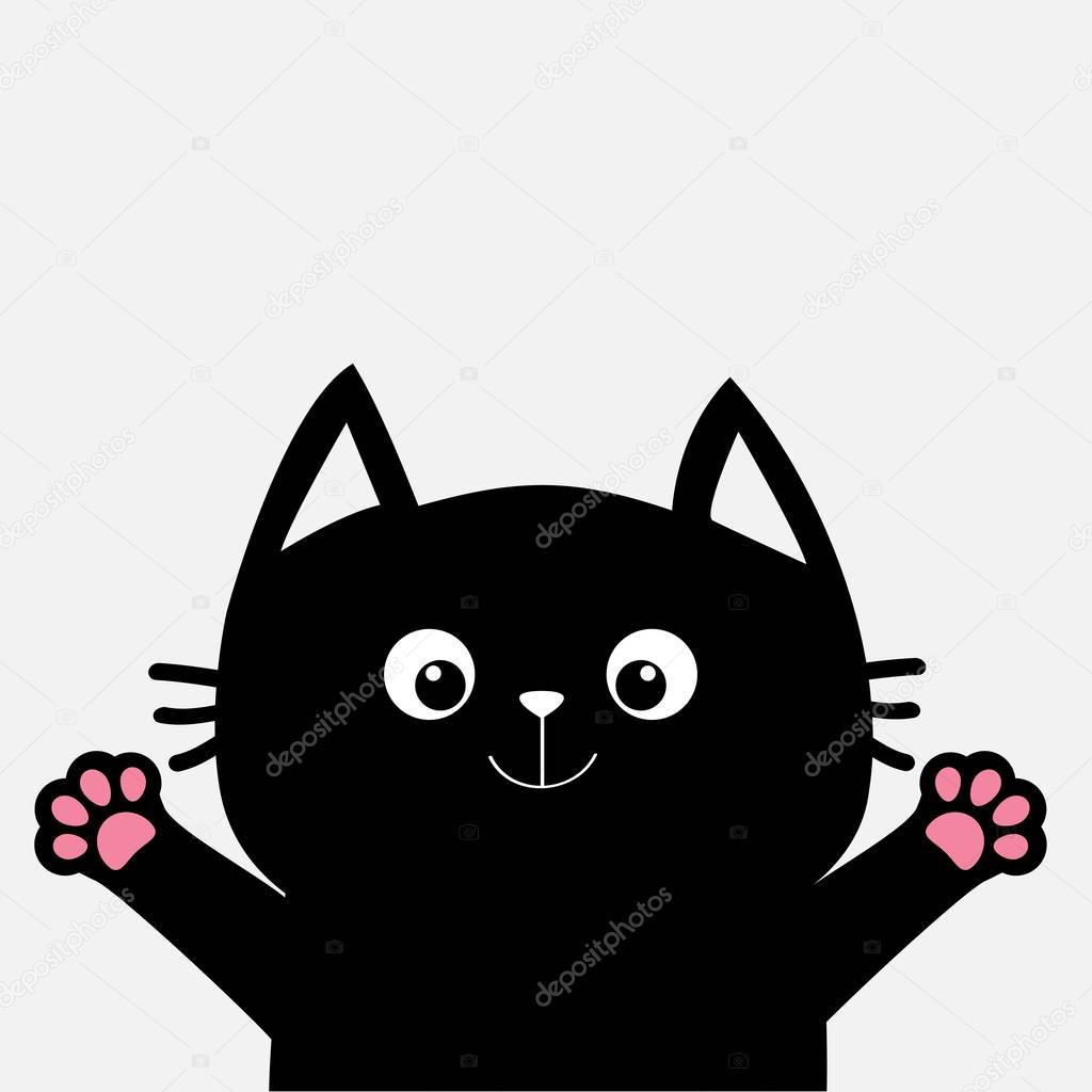 Black cat ready for hugging