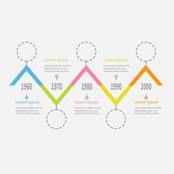 Infographie chronologique en cinq étapes . — Image vectorielle