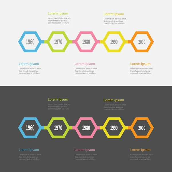 Série d'infographie chronologique en cinq étapes — Image vectorielle