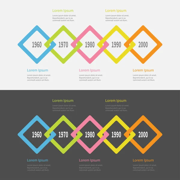 Infografik in fünf Schritten. — Stockvektor