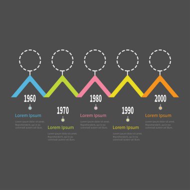 Zaman çizelgesi Infographic adım beş.  