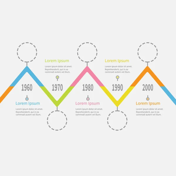Infographie chronologique en cinq étapes . — Image vectorielle
