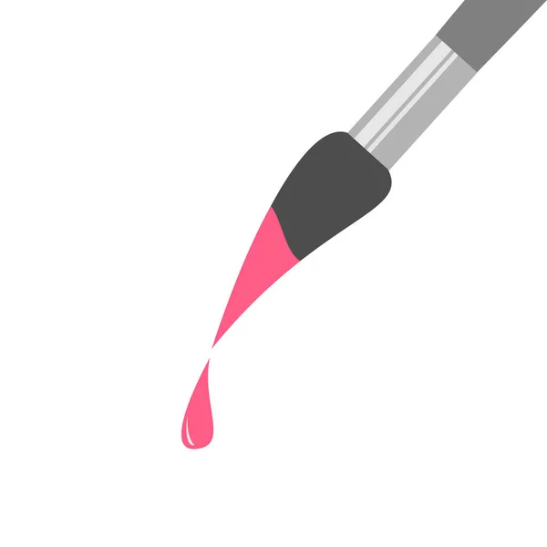 Ícone de pincel de pintura com cor rosa — Vetor de Stock