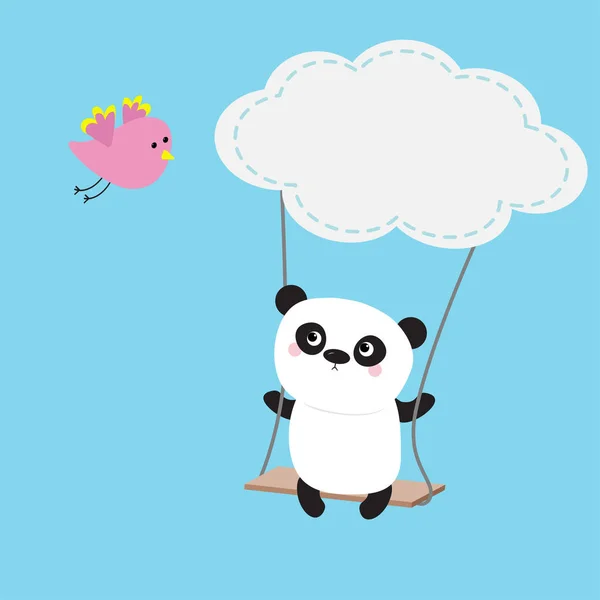 Panda balade sur la balançoire . — Image vectorielle