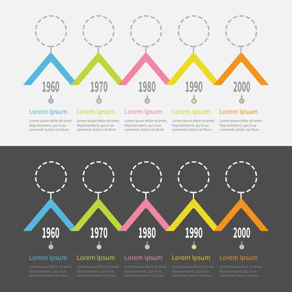 Infografik in fünf Schritten — Stockvektor