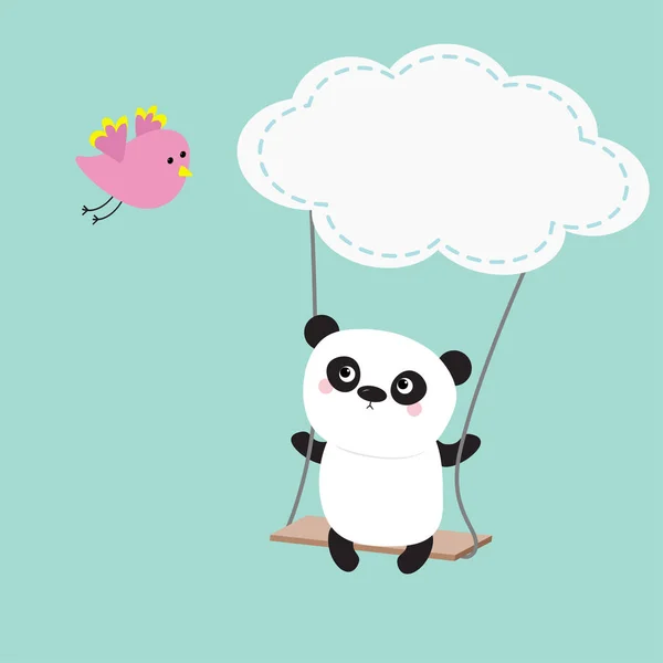 Balade de panda sur swing — Image vectorielle