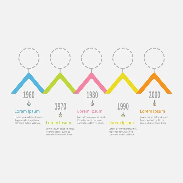 Zaman çizelgesi Infographic adım beş — Stok Vektör