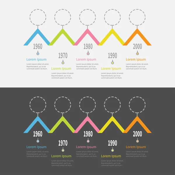 Conjunto de infográficos da linha do tempo —  Vetores de Stock