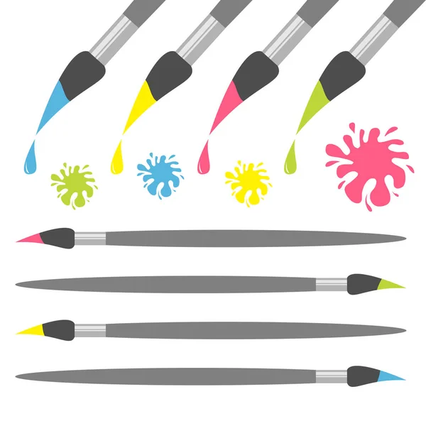 Paint brush icon set — Stock Vector