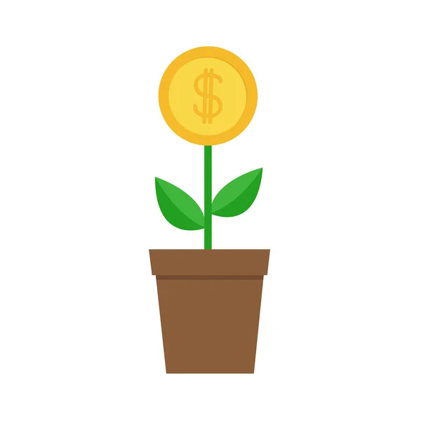 Árbol de dinero en crecimiento — Vector de stock