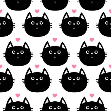 Kara kedi kafa ile pembe kalp