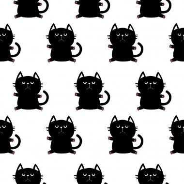 Üzgün kara kedi yazdırma