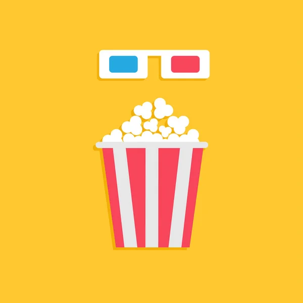 3D papieru okulary i popcorn pole — Wektor stockowy