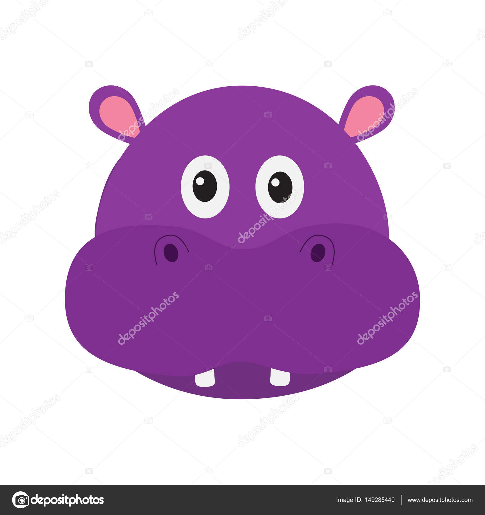 Лицо бегемота . Стоковый вектор ©worldofvector 149285440