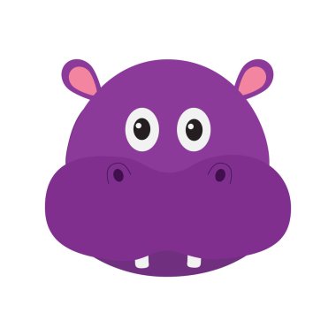 Hippopotamus head face. clipart