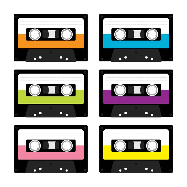 Audiocassettes pictogrammen — Stockvector