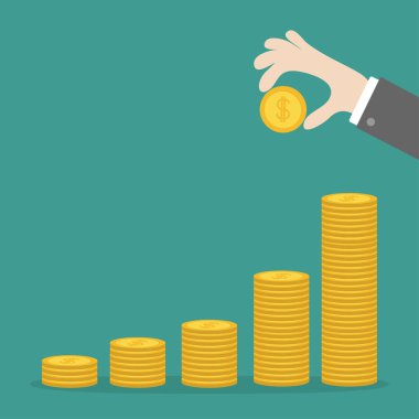 El tutma altın para simgesi 