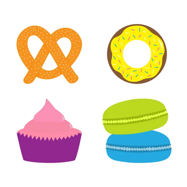 Sweet bakery pastry set — Stock Vector