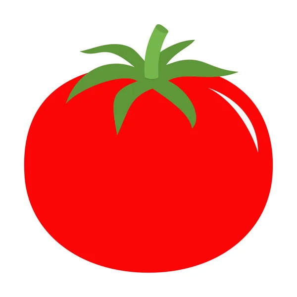 Icono de tomate con hojas — Vector de stock