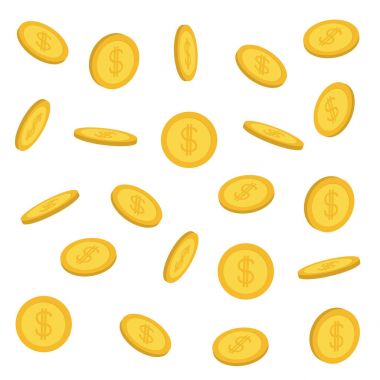 falling down golden coins clipart