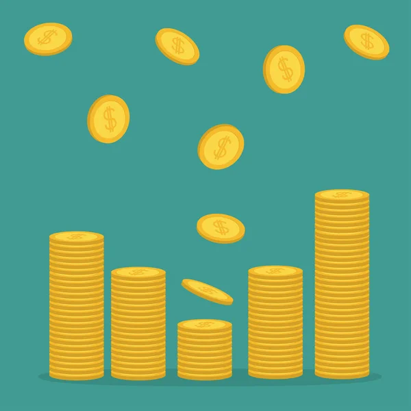 Altın sikke simge yığınları 