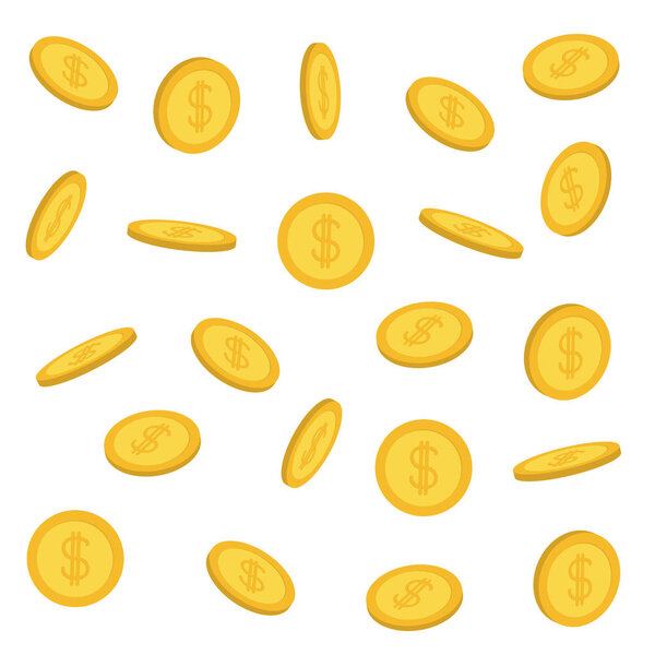 falling down golden coins