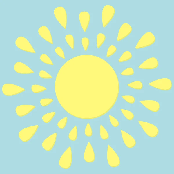 Carino cartone animato Sole icona rotonda — Vettoriale Stock