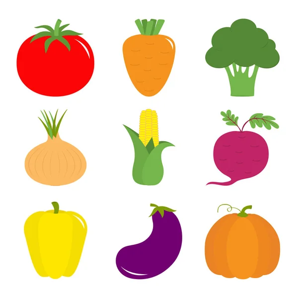 Vegetable icons set — Stock Vector