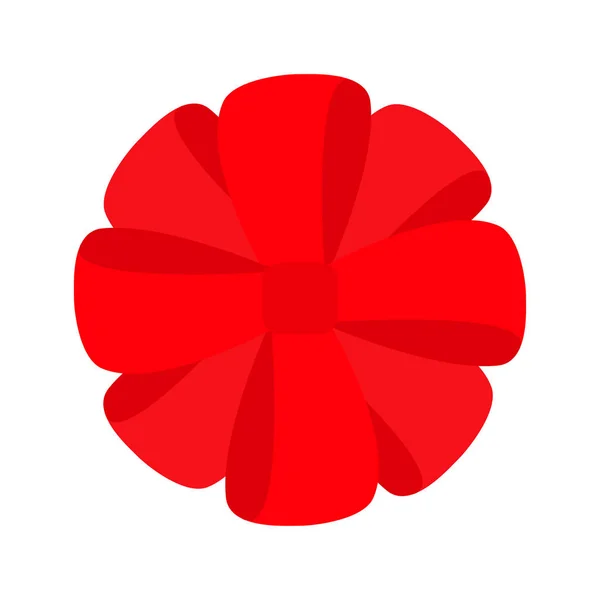 Cinta roja icono de arco redondo — Vector de stock
