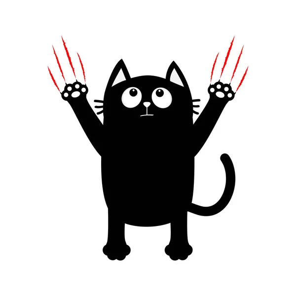 Карикатурный чёрный кот — стоковый вектор