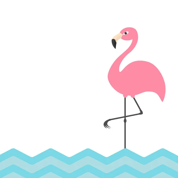 Roze flamingo op wit — Stockvector
