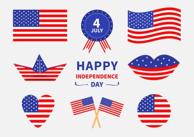 Mutlu Bağımsızlık günü Icon set 