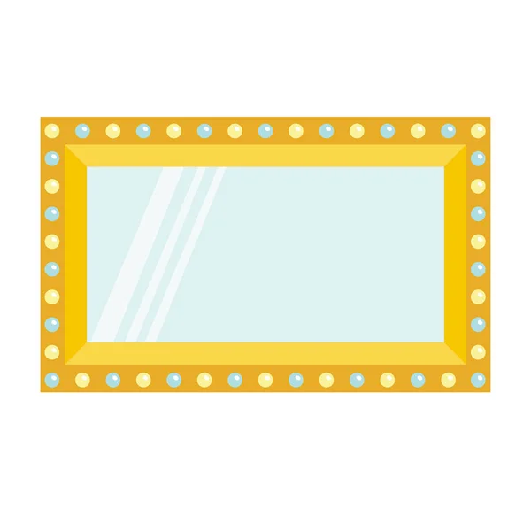 Retro make-up spiegel met gloeilampen — Stockvector