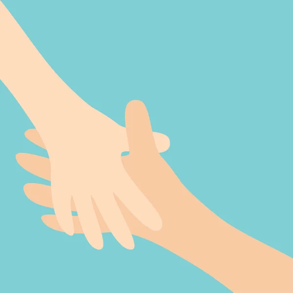 Poignée de main de la mère et de l'enfant — Image vectorielle