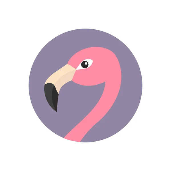 Cara de cabeza de flamenco rosa — Vector de stock