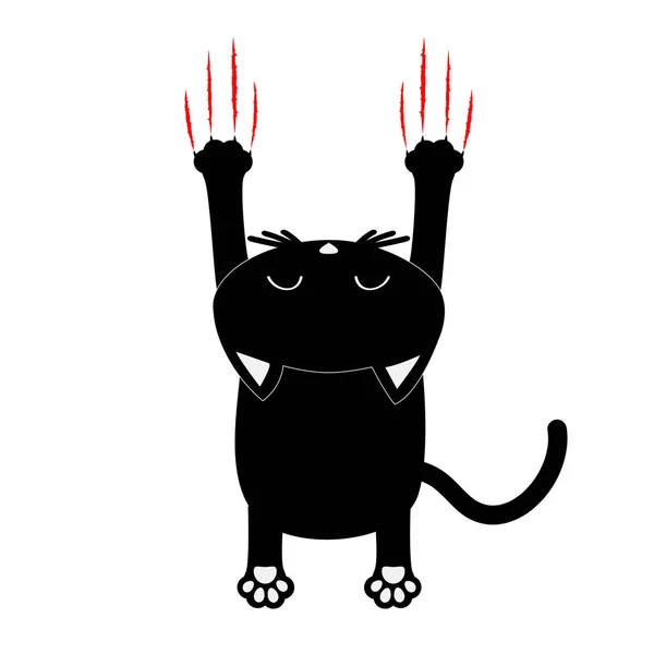 Карикатурный чёрный кот . — стоковый вектор