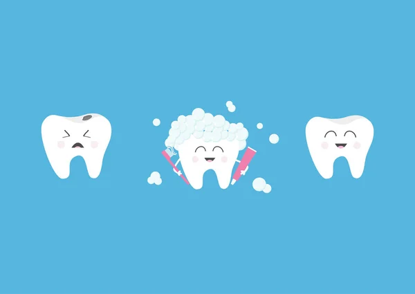 Conjunto de ícones de dentes sorridentes saudáveis . —  Vetores de Stock