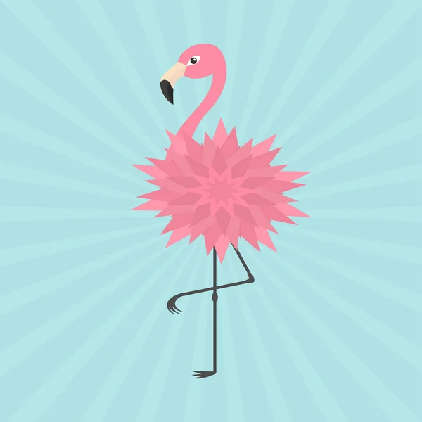 Flamingo rosa de pie sobre una pierna — Archivo Imágenes Vectoriales